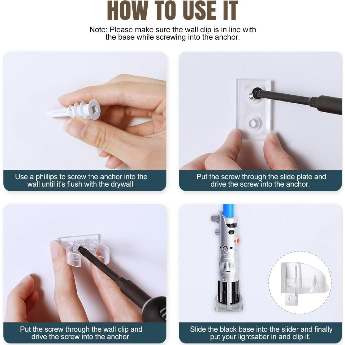 Soporte de Pared para Sable de Luz Lenink Claro 1 Paquete