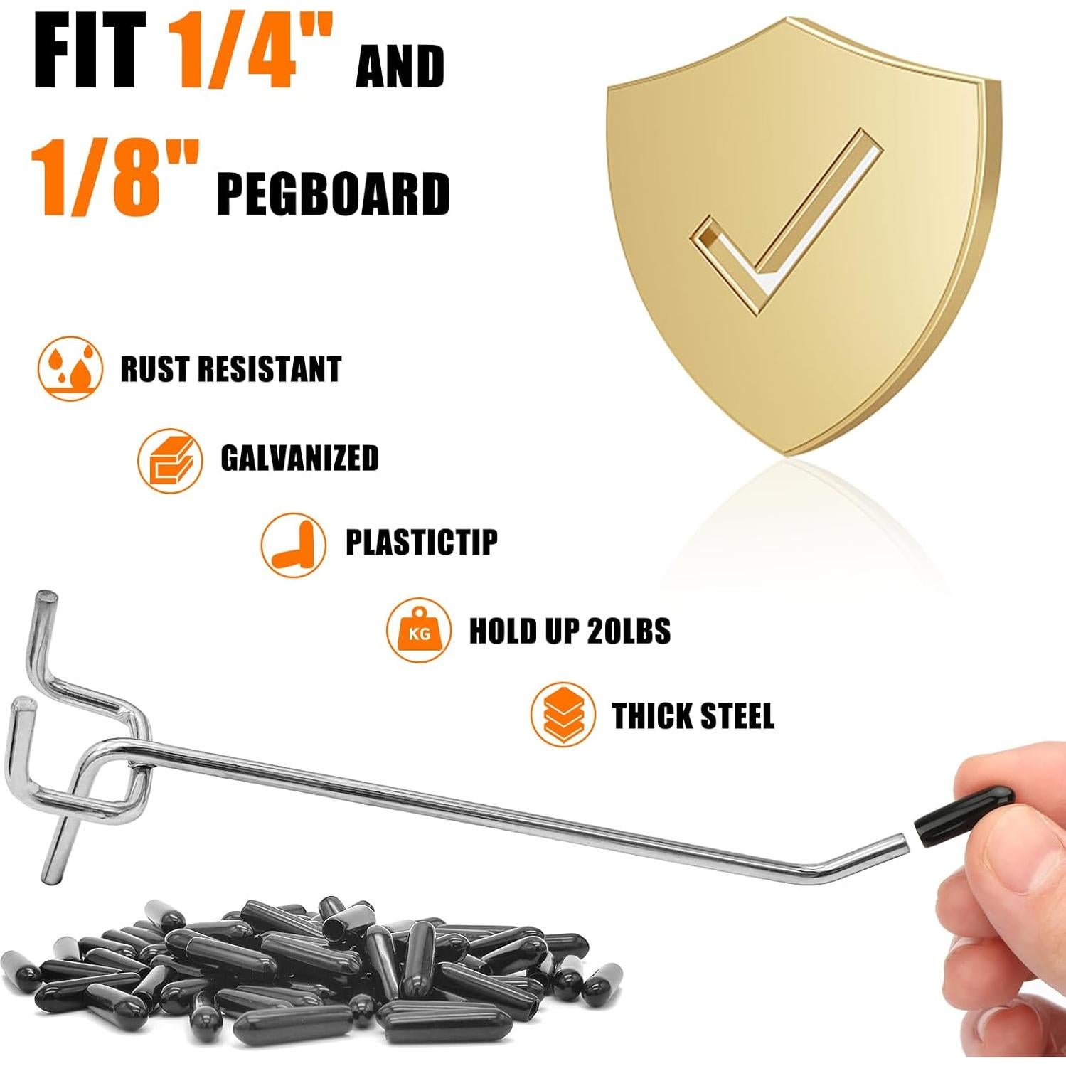 Ganchos para Panel Perforado Scartink 20.32 cm - Kit de 16