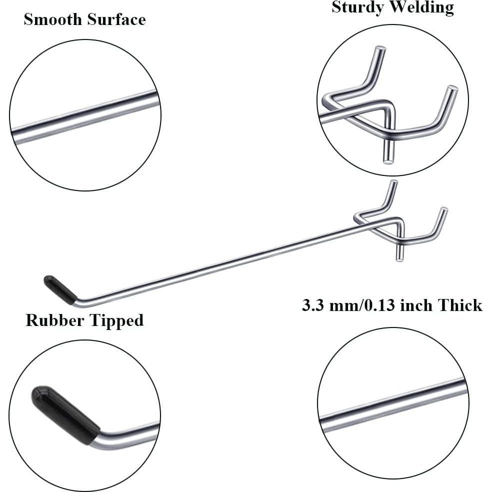 Ganchos Metálicos LhyBtm 20 cm para Tablero de Clavos - 15 Pcs