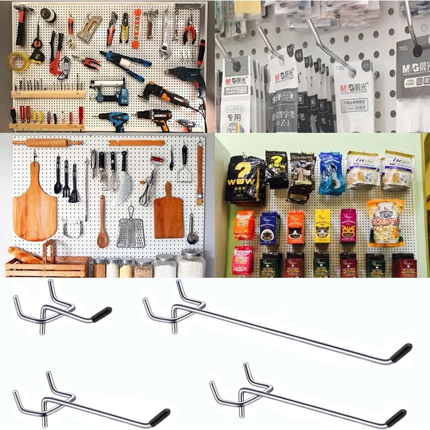 Ganchos Metálicos LhyBtm 20 cm para Tablero de Clavos - 15 Pcs