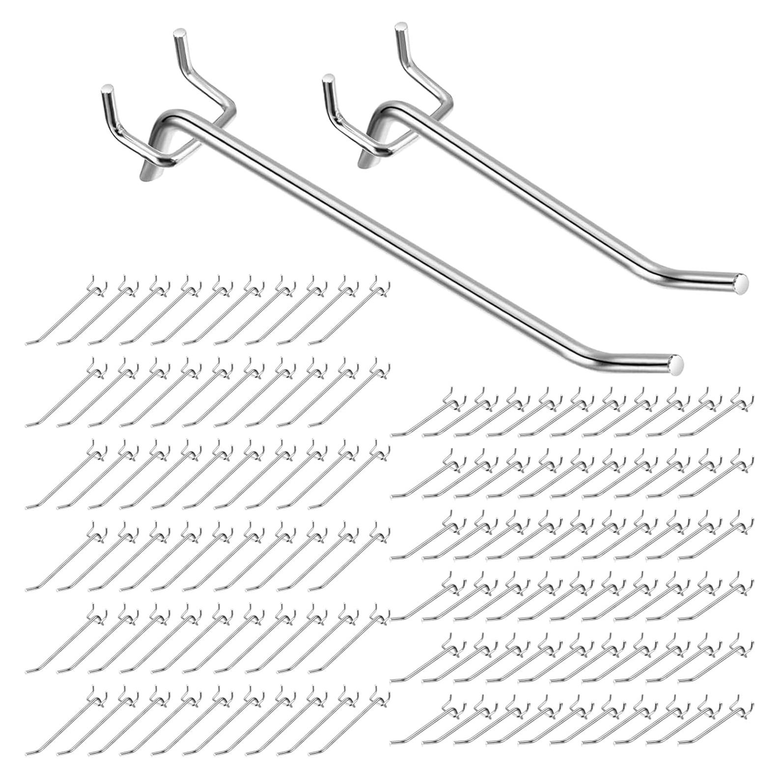 120 Ganchos de Acero Inoxidable para Tablero Perforado Aiofaervy