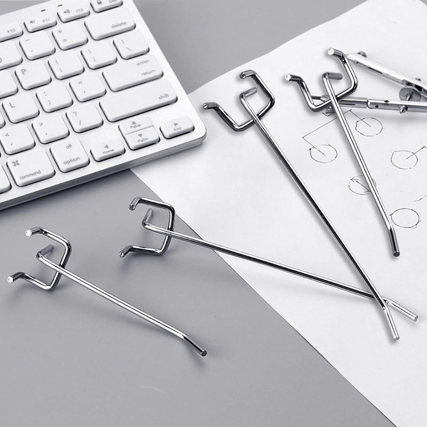 120 Ganchos de Acero Inoxidable para Tablero Perforado Aiofaervy