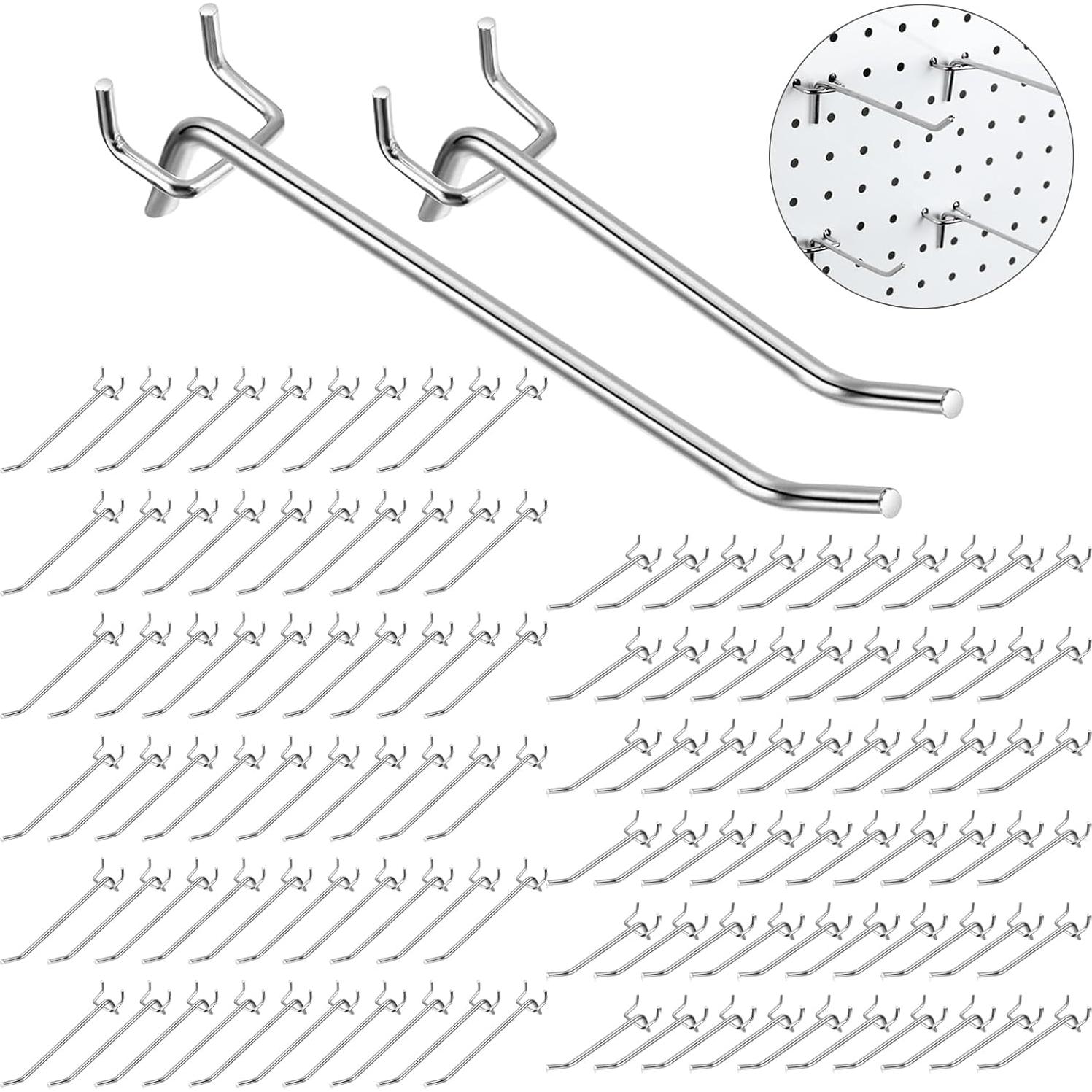 120 Ganchos de Acero Inoxidable para Tablero Perforado Aiofaervy