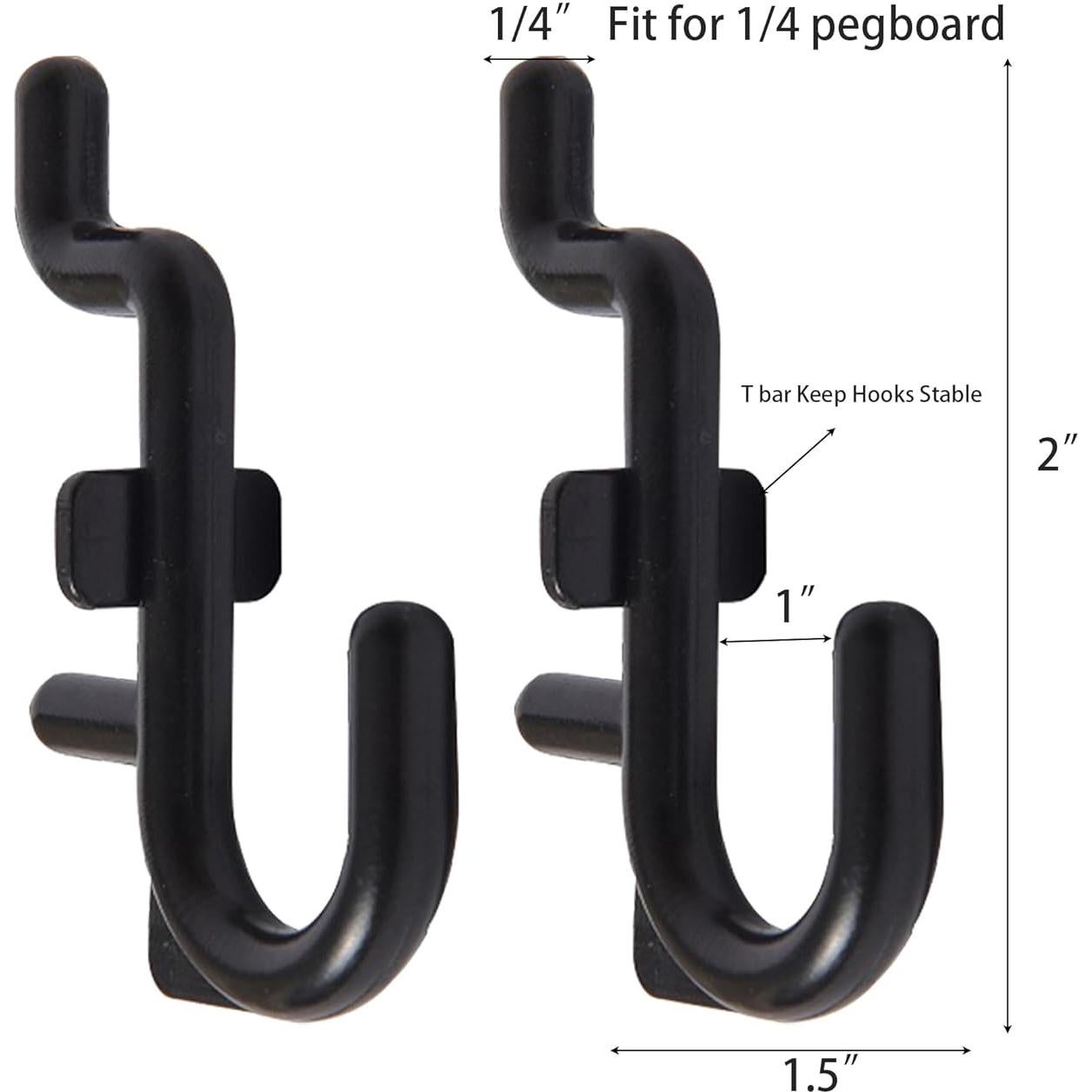 Jucoan 200 Ganchos en J para Tablero de Clavos 6.35 mm