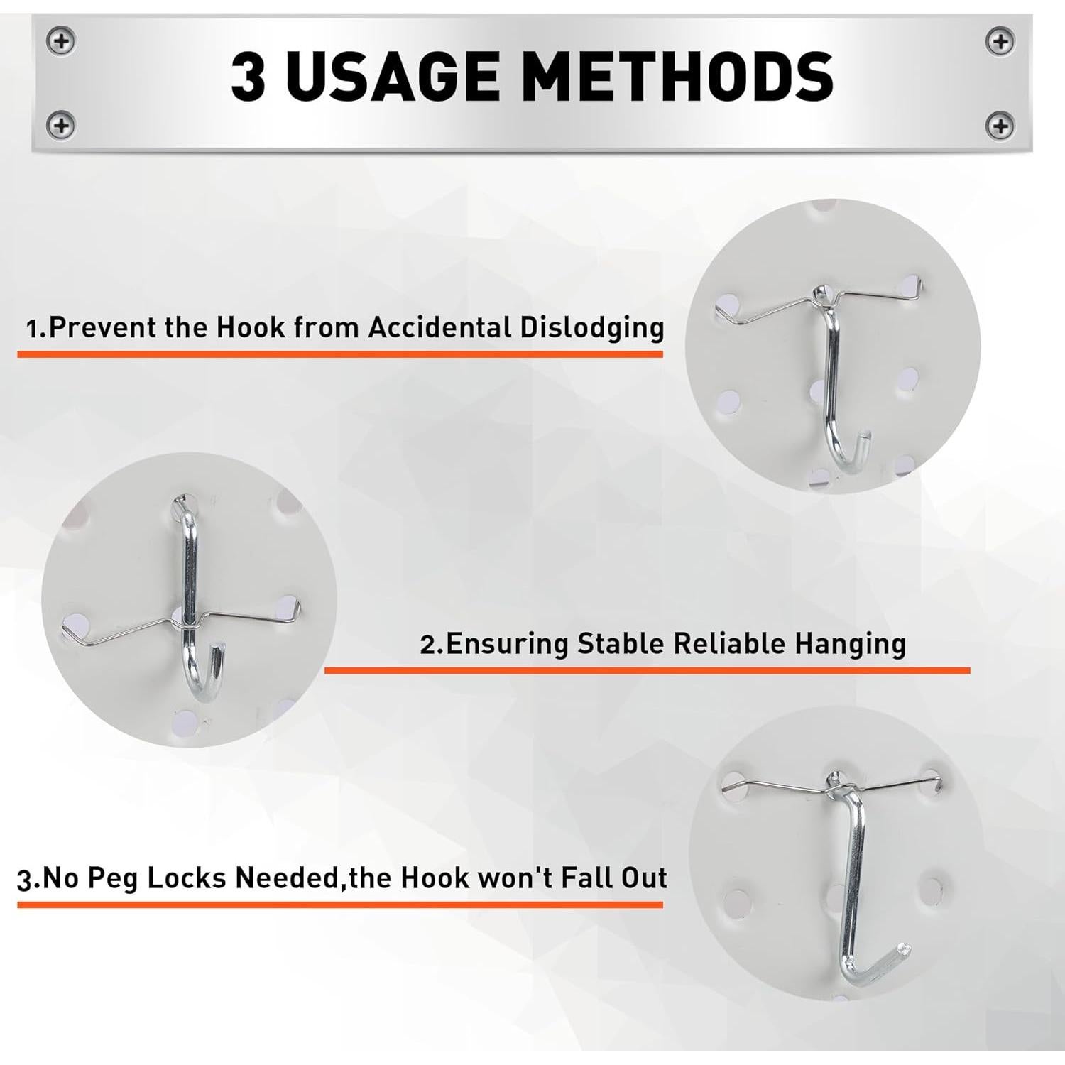 Bloques de Gancho para Tablero de Clavos HORUSDY 100 Piezas