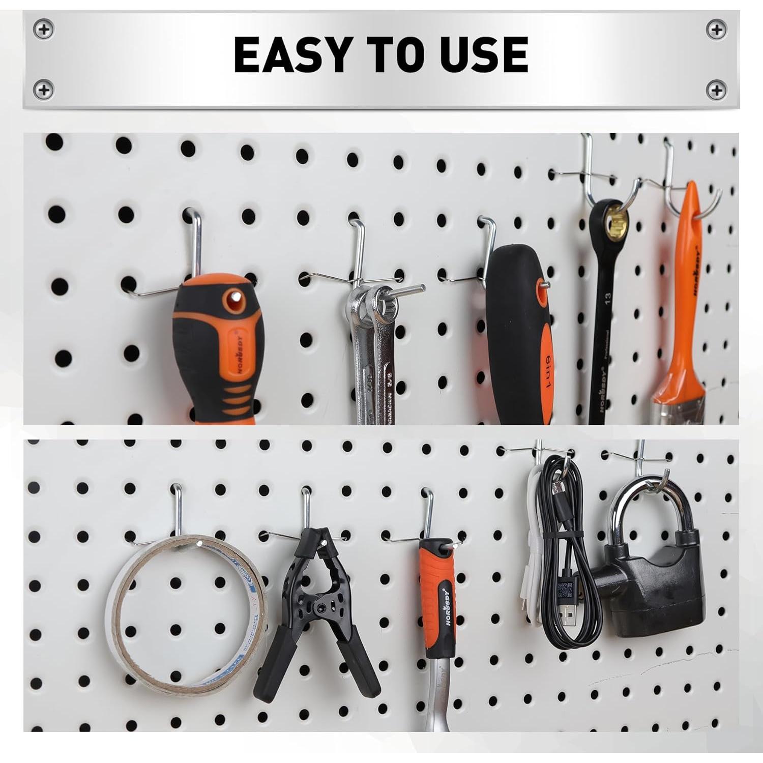 Bloques de Gancho para Tablero de Clavos HORUSDY 100 Piezas