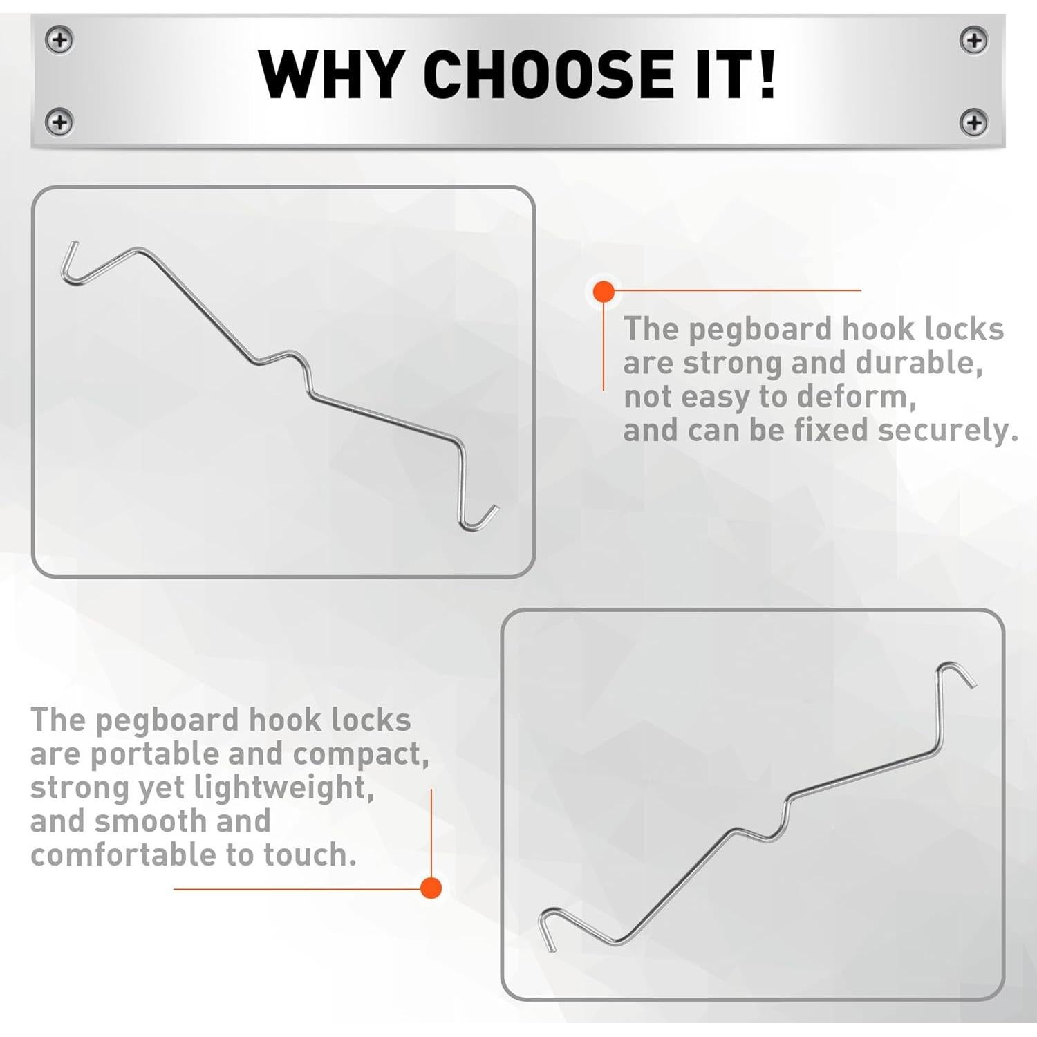 Bloques de Gancho para Tablero de Clavos HORUSDY 100 Piezas