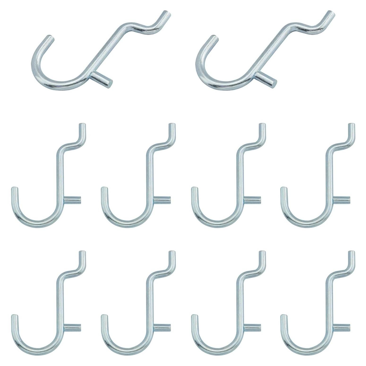 10 Ganchos J de Metal Inoxidable ZZLZX para Tablero de Clavos