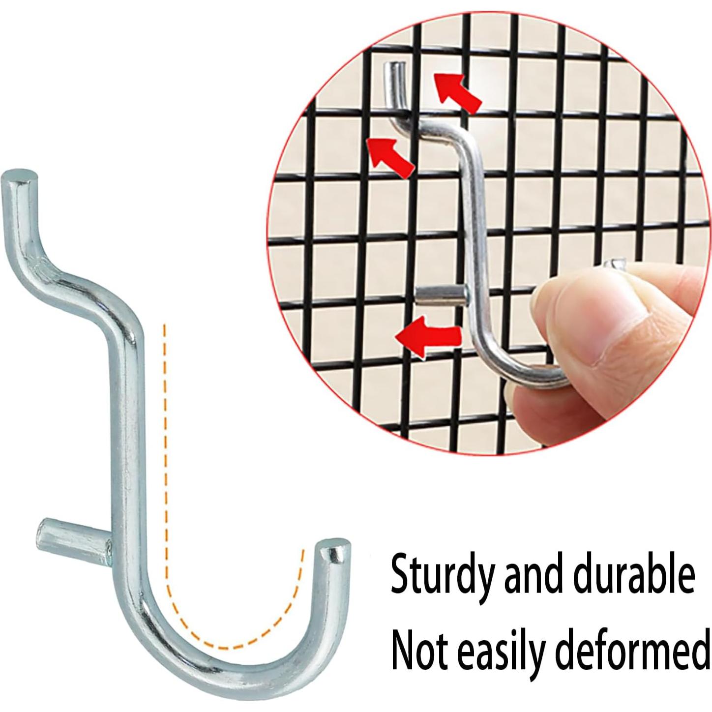 10 Ganchos J de Metal Inoxidable ZZLZX para Tablero de Clavos