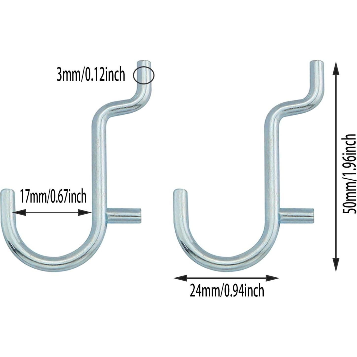 10 Ganchos J de Metal Inoxidable ZZLZX para Tablero de Clavos