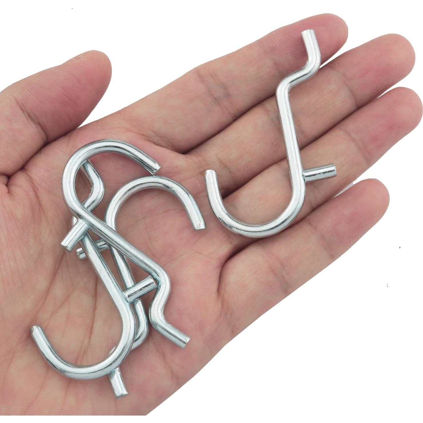 10 Ganchos J de Metal Inoxidable ZZLZX para Tablero de Clavos