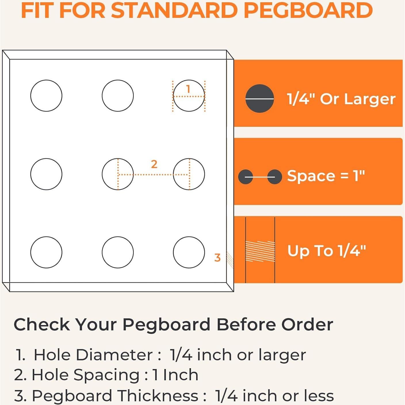 Ganchos para Estantes de Tablero Perforado INCLY 15.24 cm - 8 Piezas