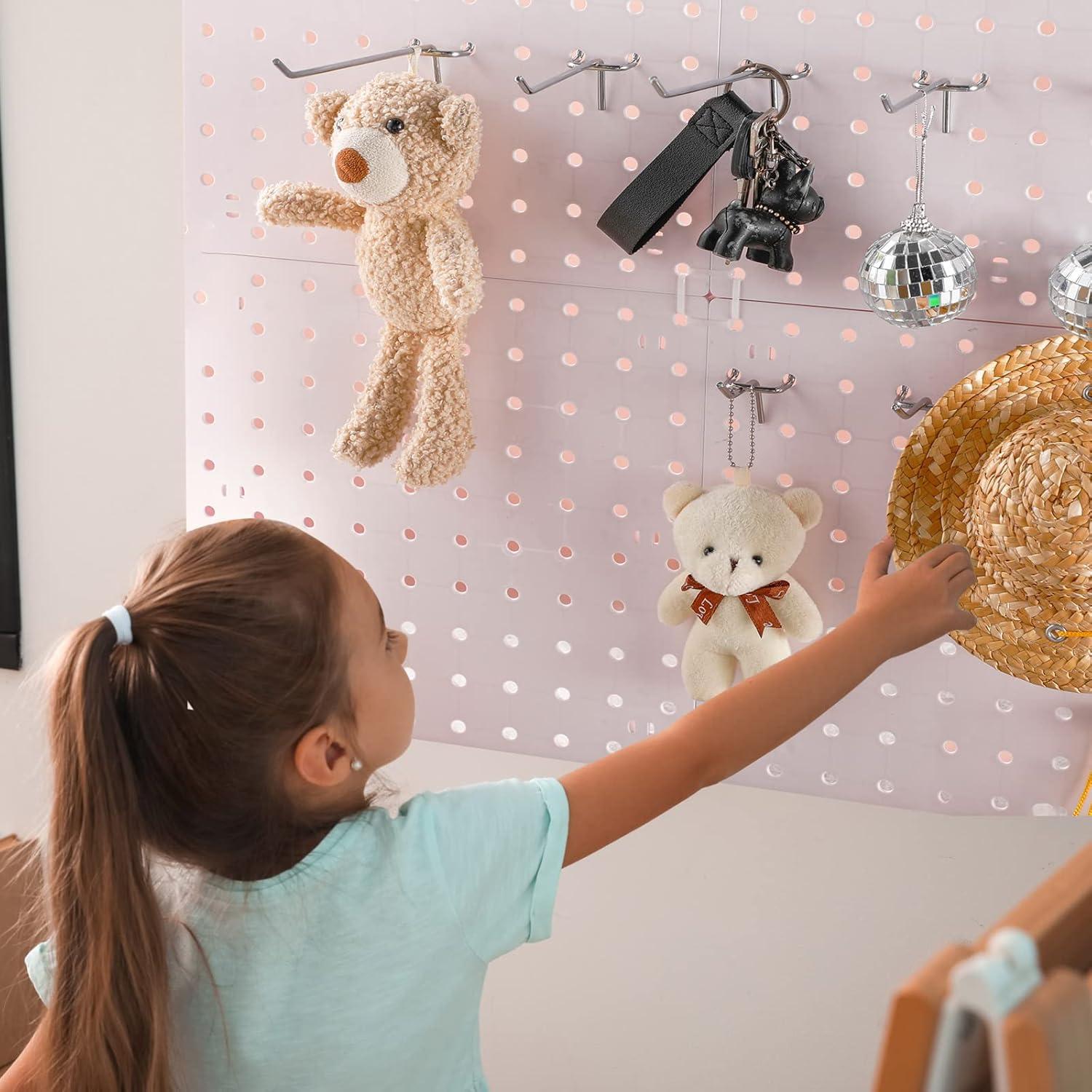 Ganchos de Acero Inoxidable Hicarer 200 Pcs para Tablero de Clavos