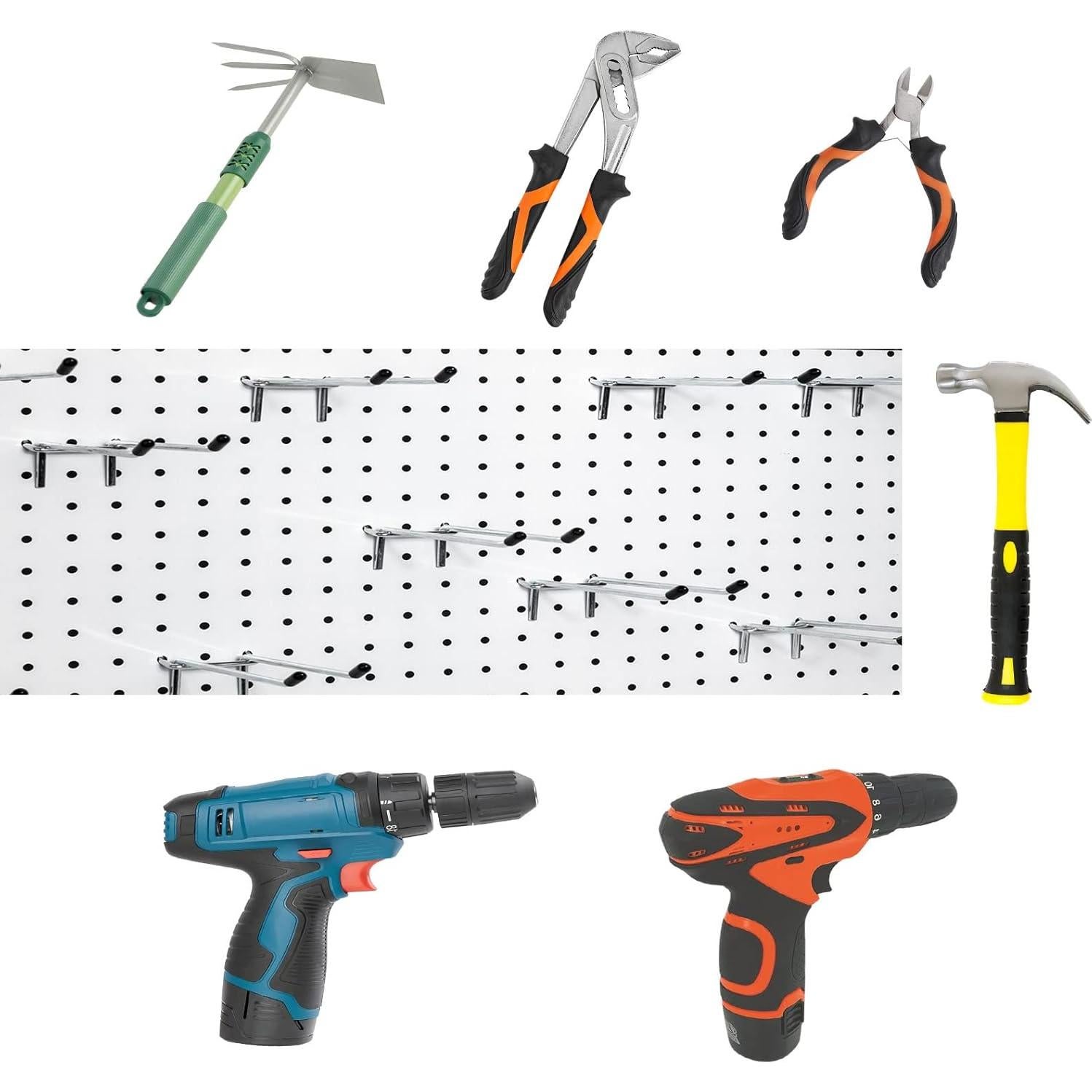 15 Ganchos Dobles para Tablero de Clavos Nlmyt 10 cm Alta Resistencia