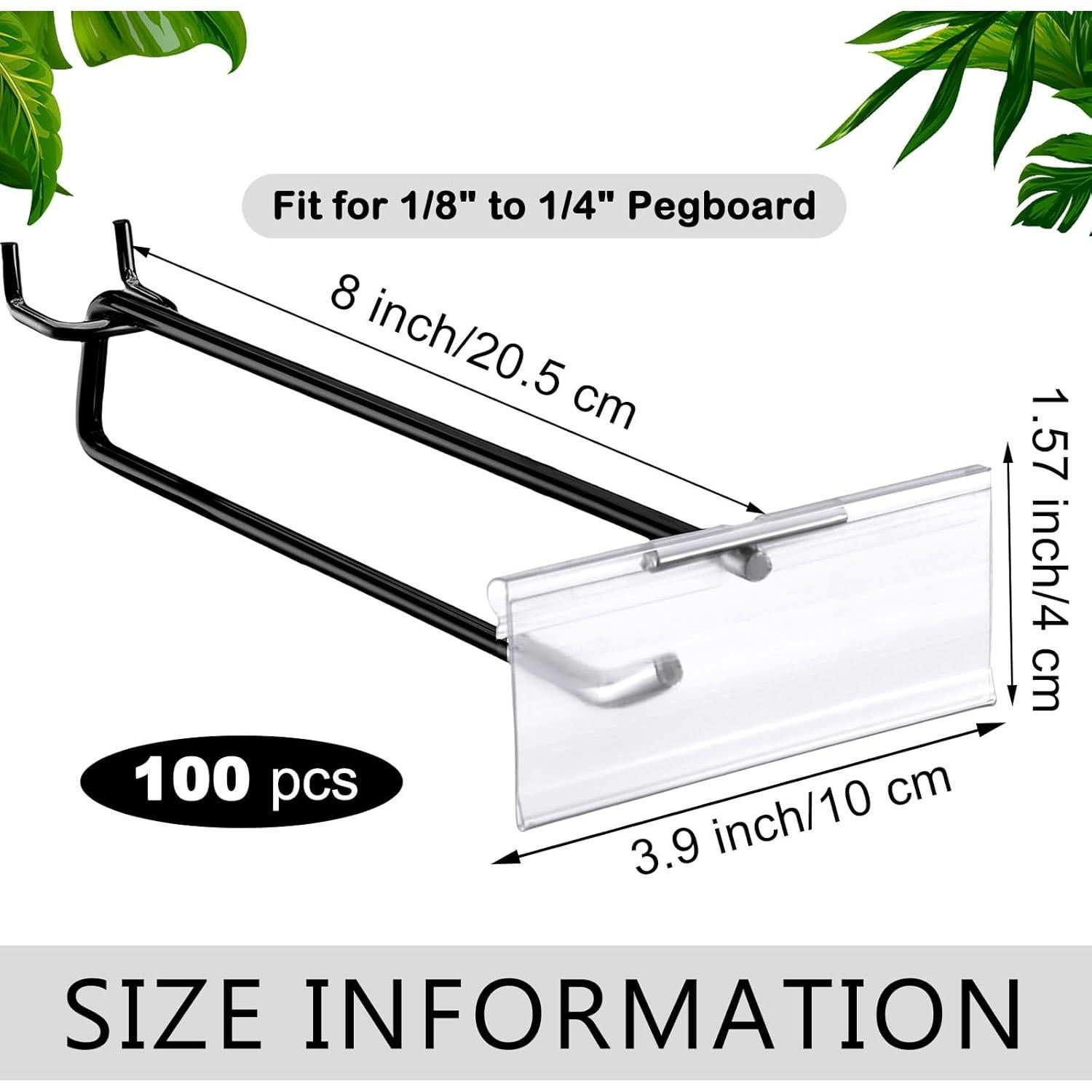 Ganchos de Metal Negro Tandefio 100 Piezas 20.5 cm para Tablero