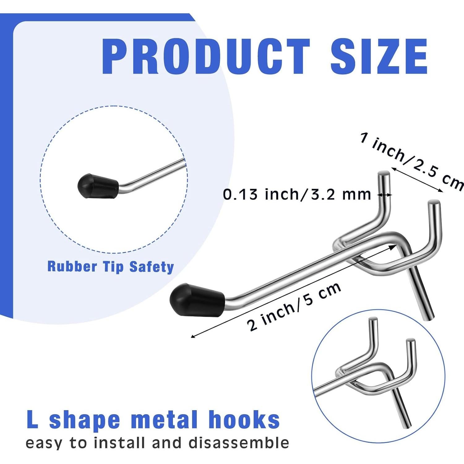 Ganchos para Tablero de Clavos Tatuo 200 Pcs Metal 5 cm