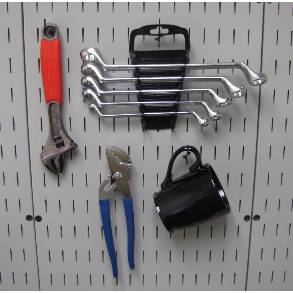 Ganchos de Metal Ranurados Control de Pared 4 Unidades Negro