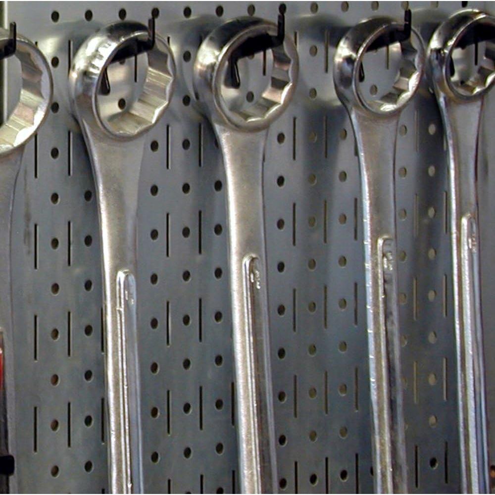 Ganchos de Metal Ranurados Control de Pared 4 Unidades Negro