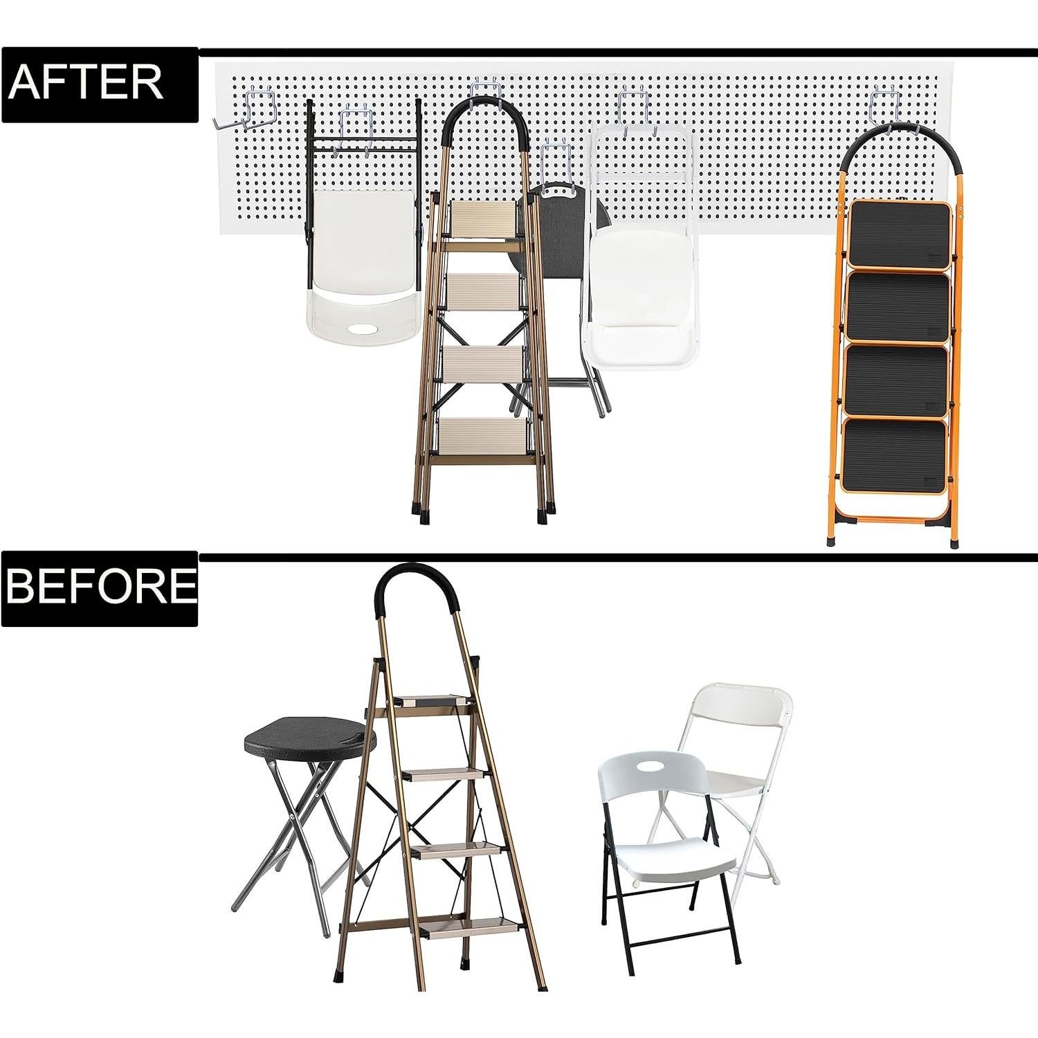 KINOMI 12 Pack Pegboard Hooks Heavy Duty Tool Hooks Pegboard Drill Holder Power Tool Holder, Value Set, Large Pegboard Accessories and Hooks for Tools, Power Drills, Art and Craft Supplies etc
