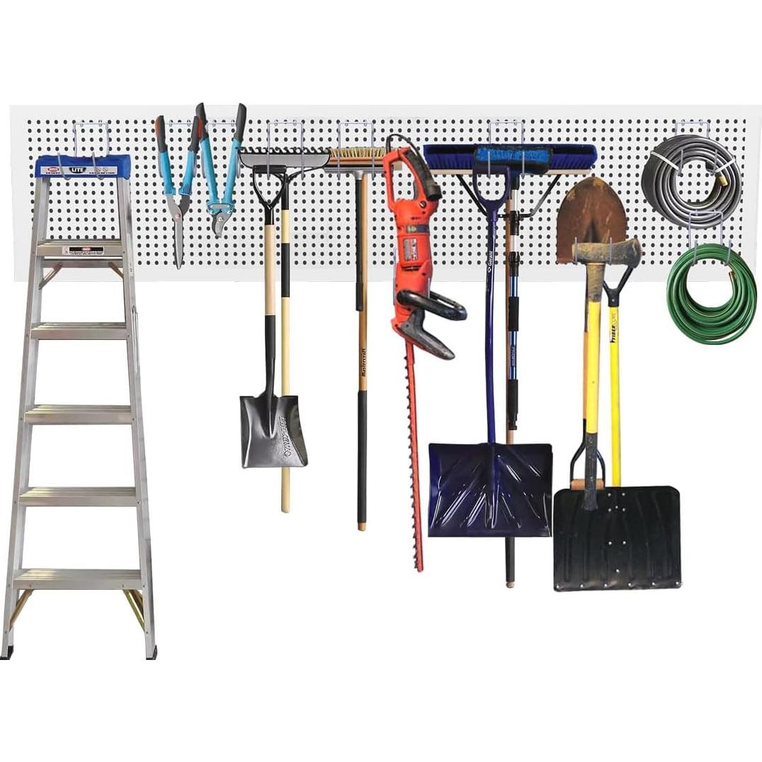 KINOMI 12 Pack Pegboard Hooks Heavy Duty Tool Hooks Pegboard Drill Holder Power Tool Holder, Value Set, Large Pegboard Accessories and Hooks for Tools, Power Drills, Art and Craft Supplies etc