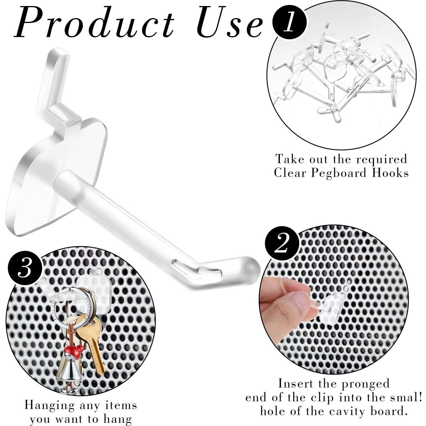 100 Ganchos de Plástico 5 cm Lemecima para Tableros de Clavos