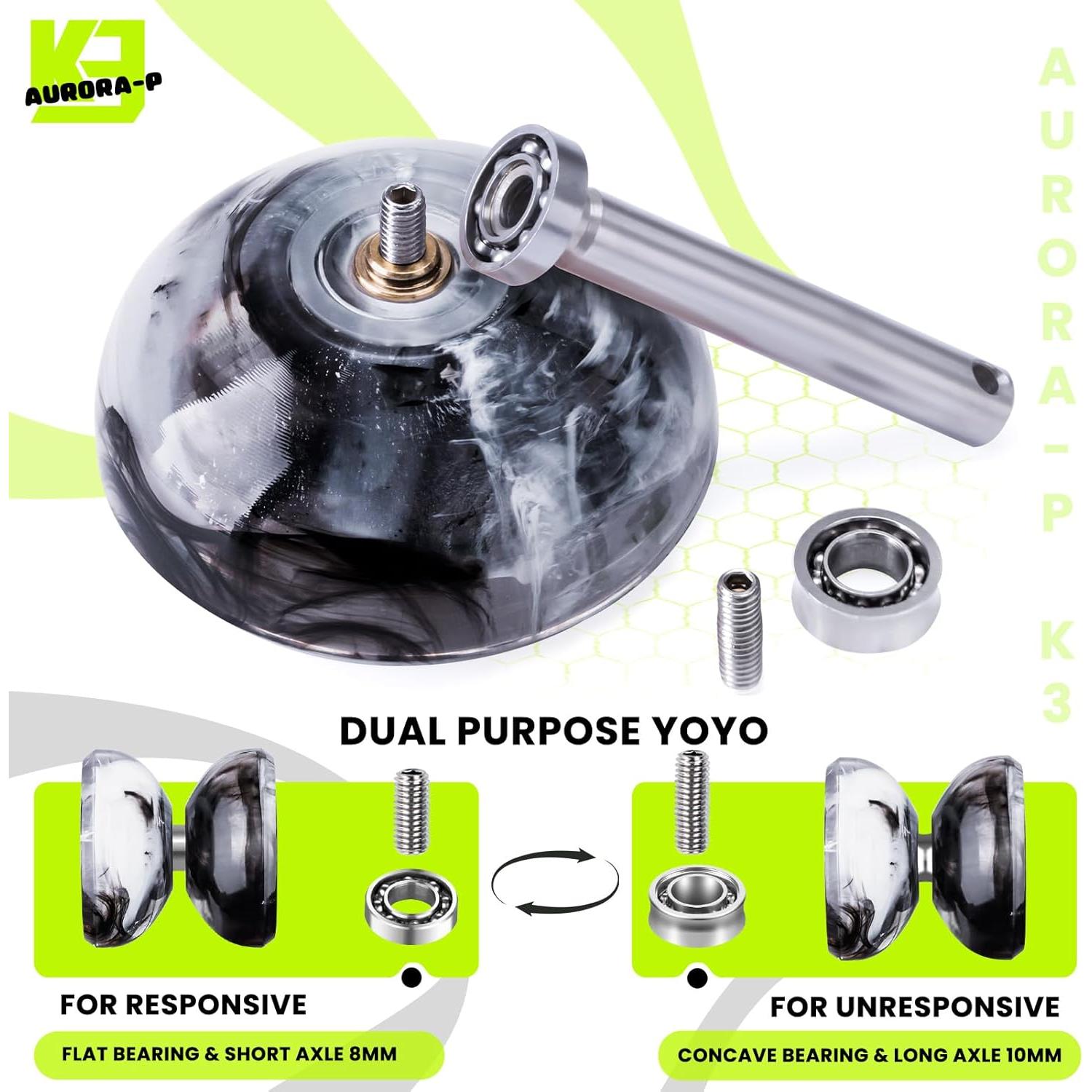 Yoyo MAGICYOYO K3 Aurora-P Negro Blanco para Niños y Adultos