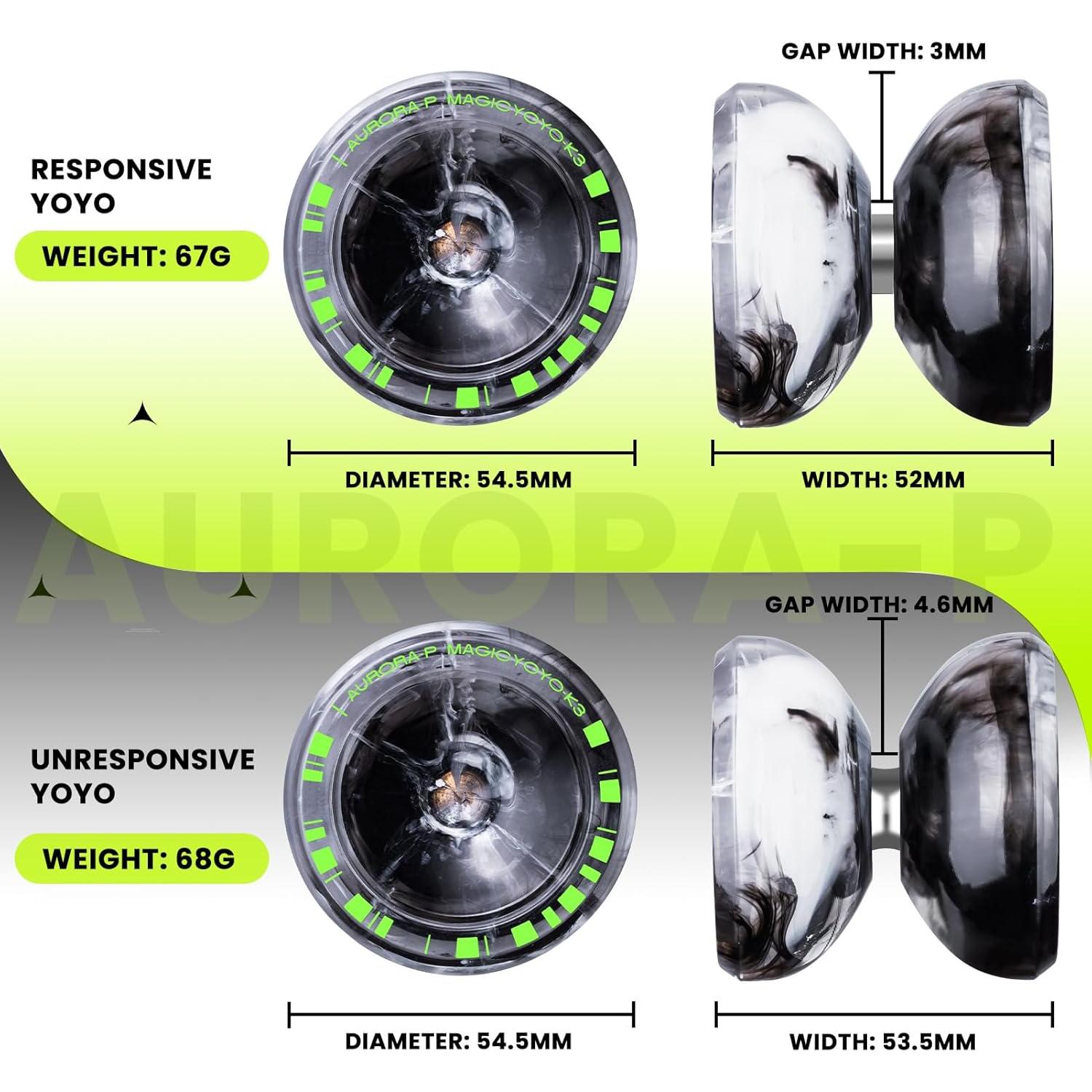 Yoyo MAGICYOYO K3 Aurora-P Negro Blanco para Niños y Adultos