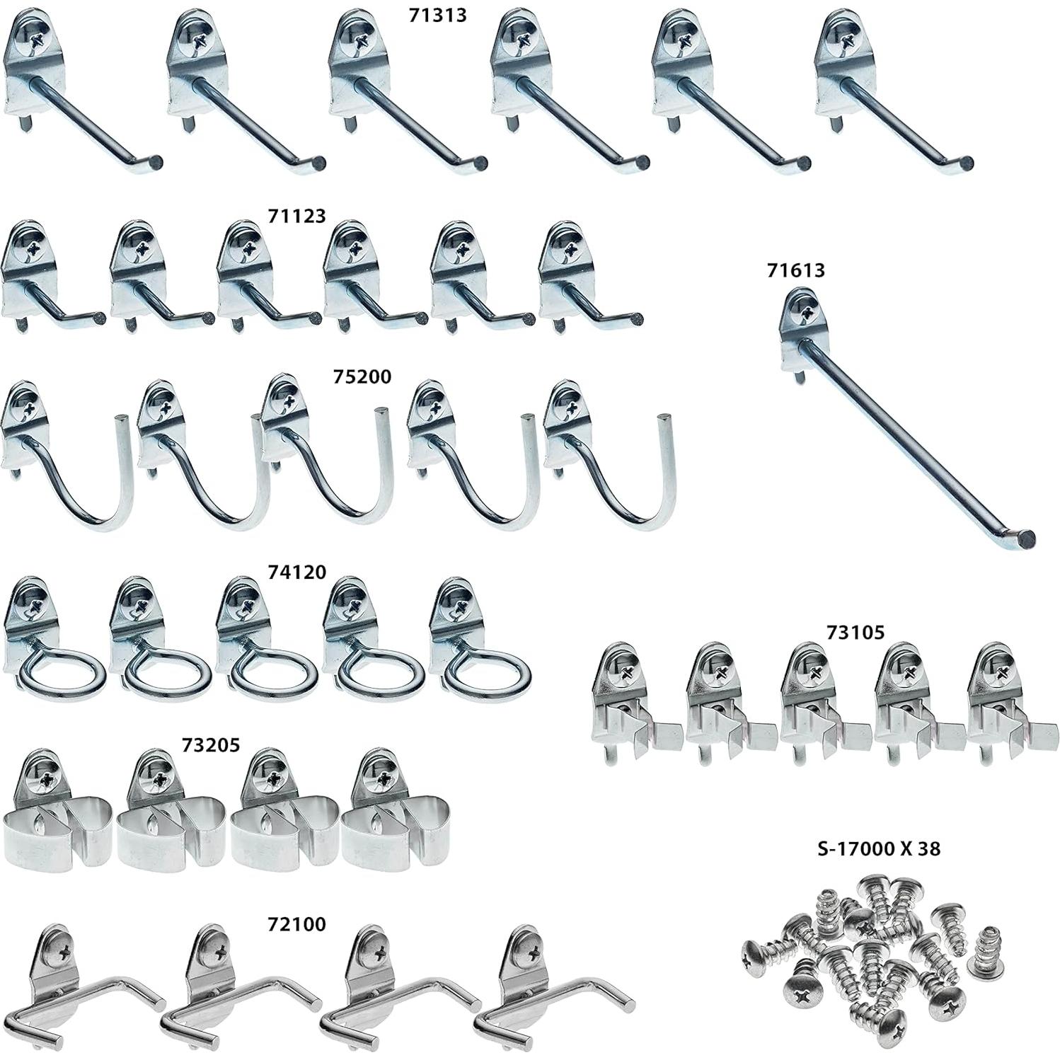 Kit de 36 Ganchos de Acero Galvanizado Triton 76936