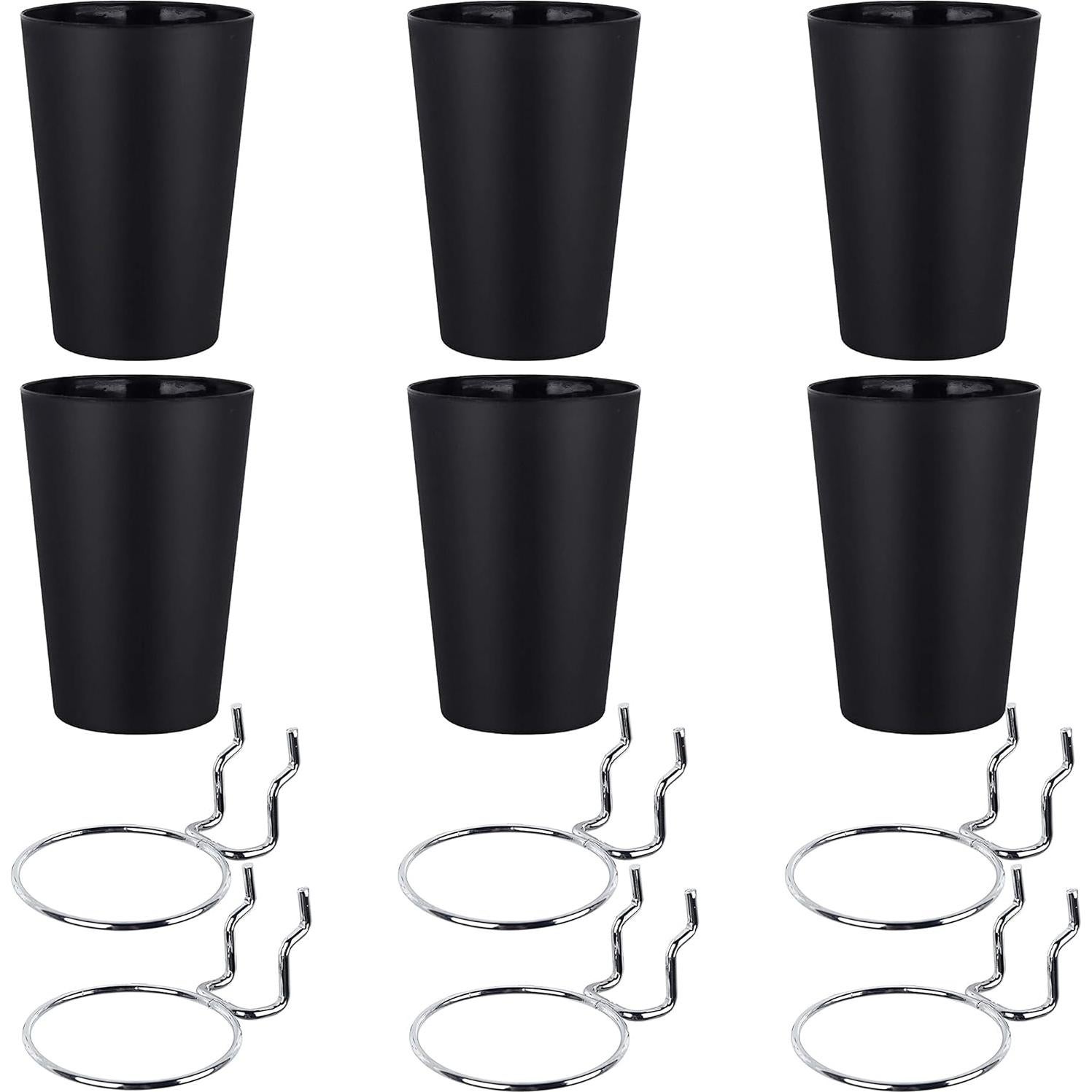 Set de 6 Ganchos Anillo Kuhome para Tablero Perforado Negro