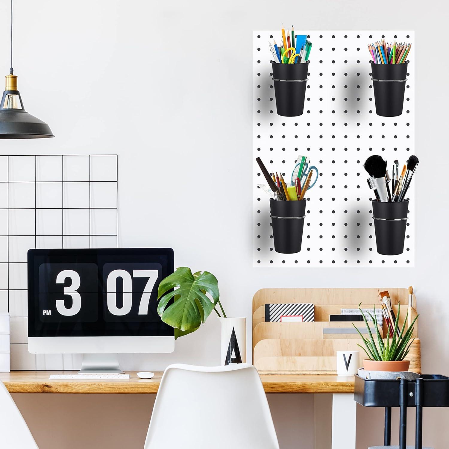 Set de 6 Ganchos Anillo Kuhome para Tablero Perforado Negro