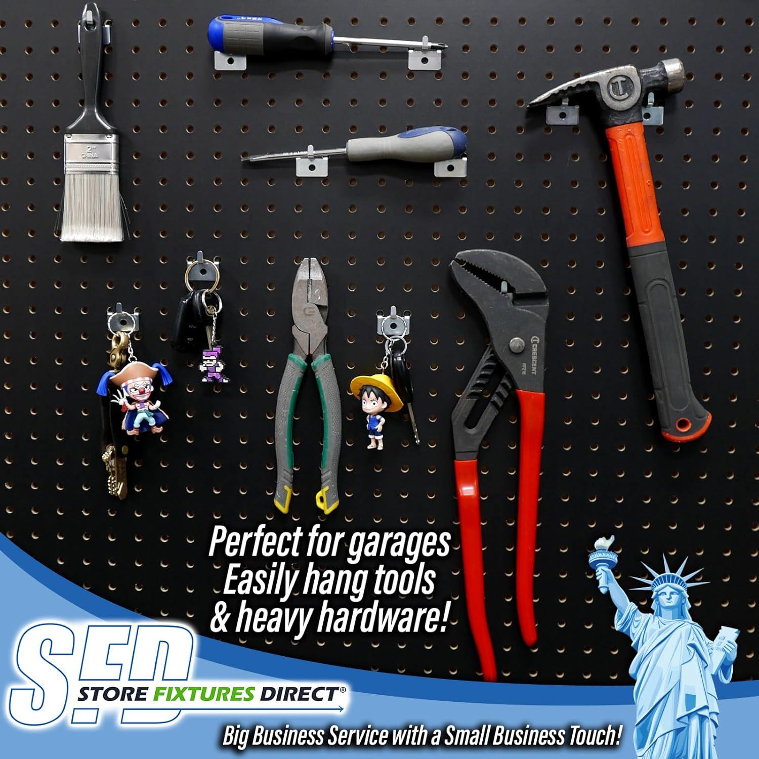 Ganchos Utilitarios para Tablero de Perforaciones Store Fixtures Direct - Paquete de 25