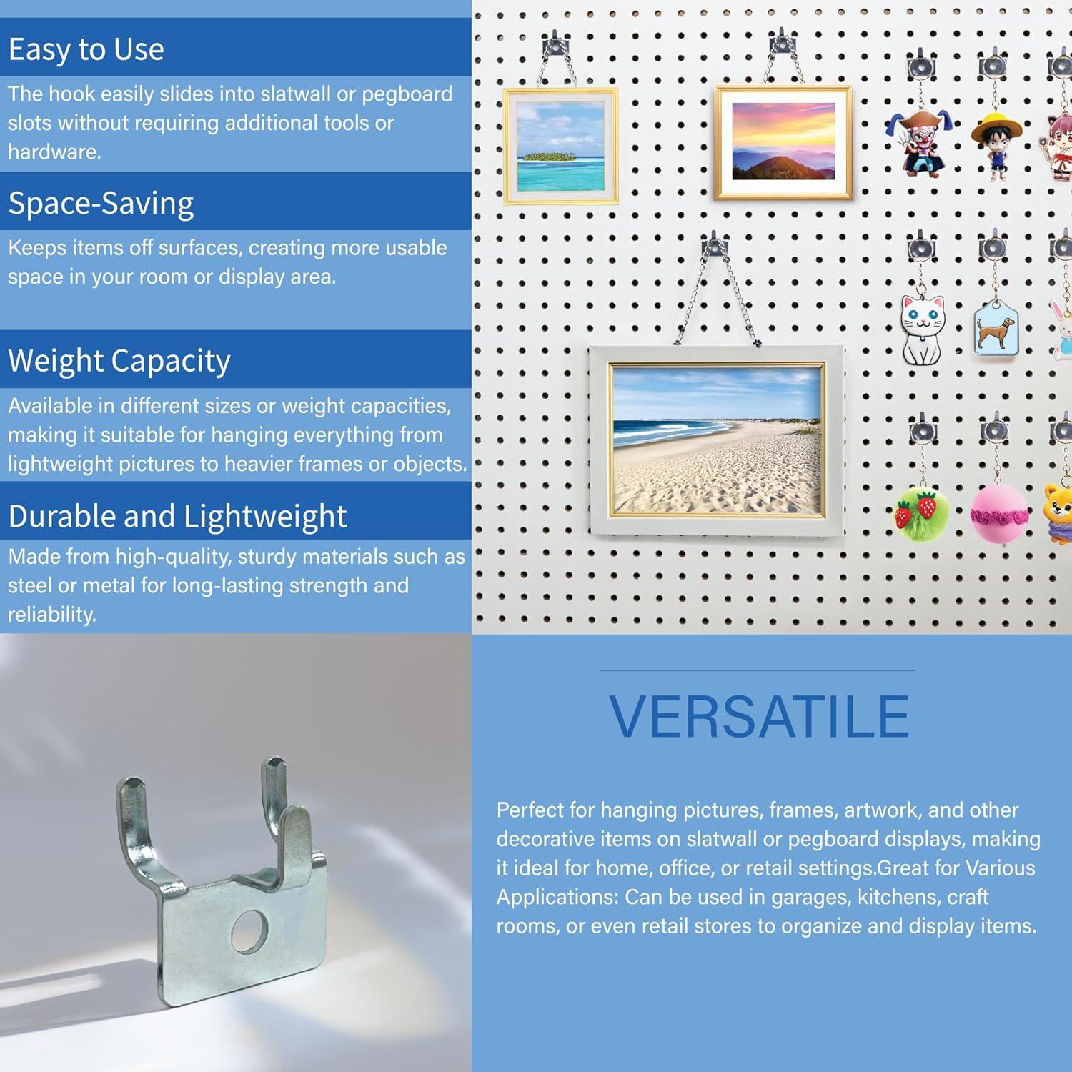 Ganchos Utilitarios para Tablero de Perforaciones Store Fixtures Direct - Paquete de 25