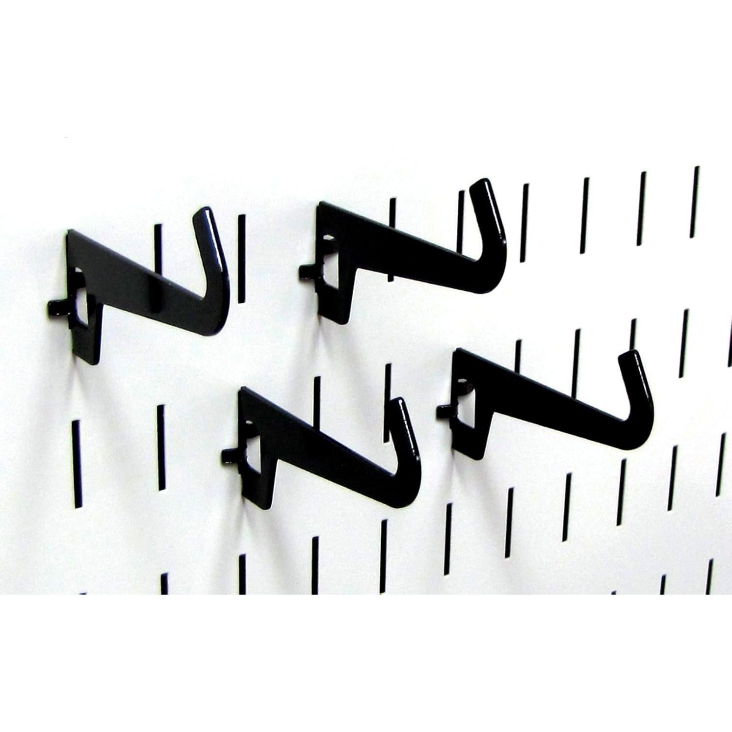 Ganchos Ranurados de Punta Curva Wall Control 8.89 cm Negro - 4 Piezas