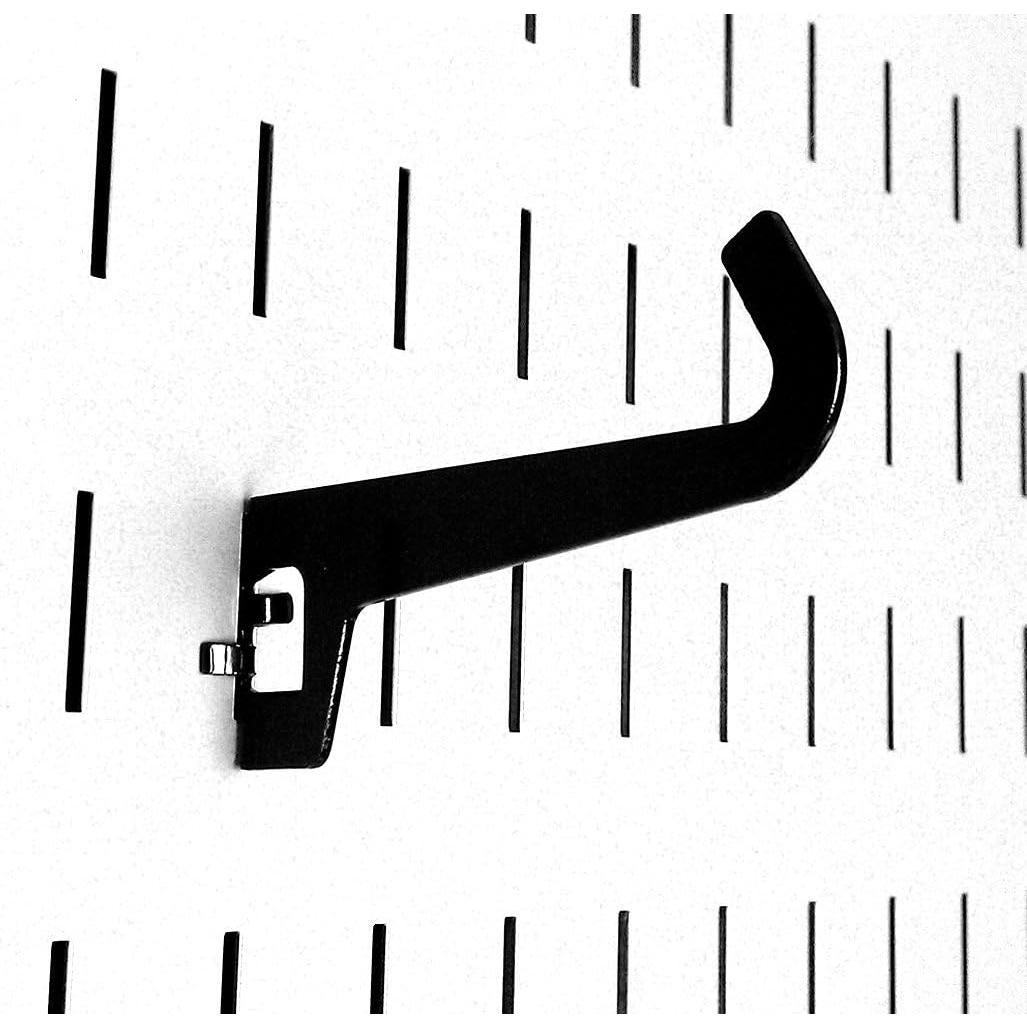 Ganchos Ranurados de Punta Curva Wall Control 8.89 cm Negro - 4 Piezas