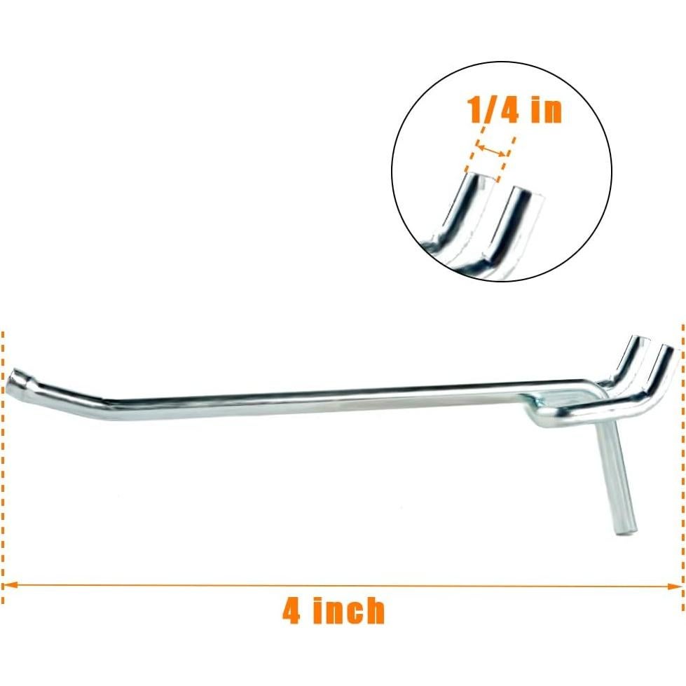 Ganchos de Metal Galvanizado Rawall 10 cm para Tablero Perforado