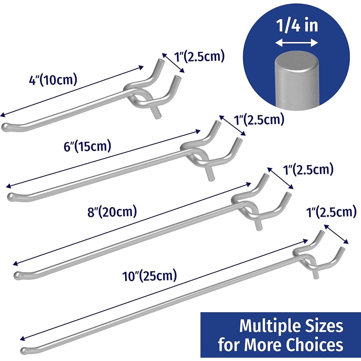 Ganchos de Pegboard Poetiske 8" (20.32 cm) Acero Inoxidable 50PCS