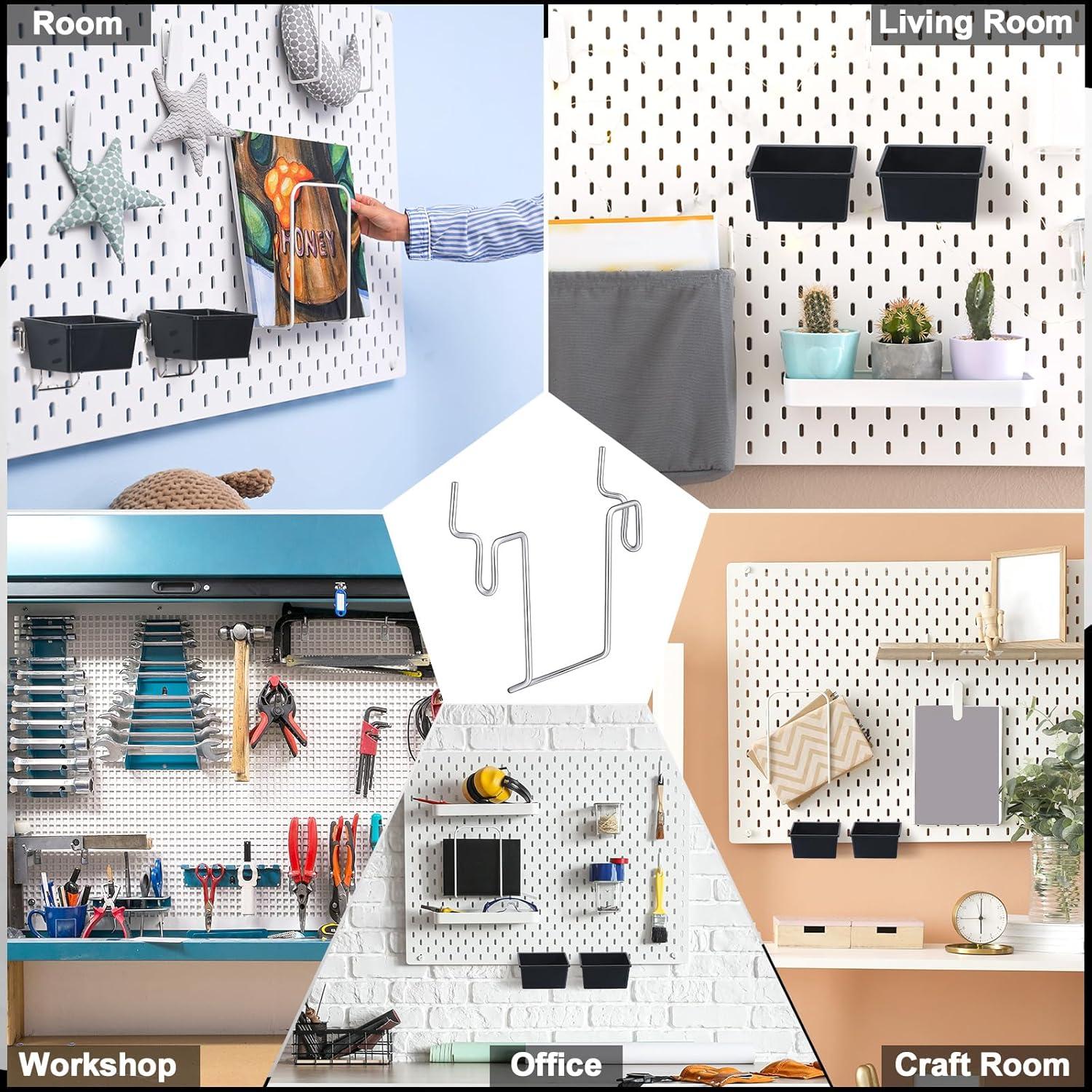 Ganchos de Bin para Tablero de Clavos Tandefio - 24 Pcs Metal