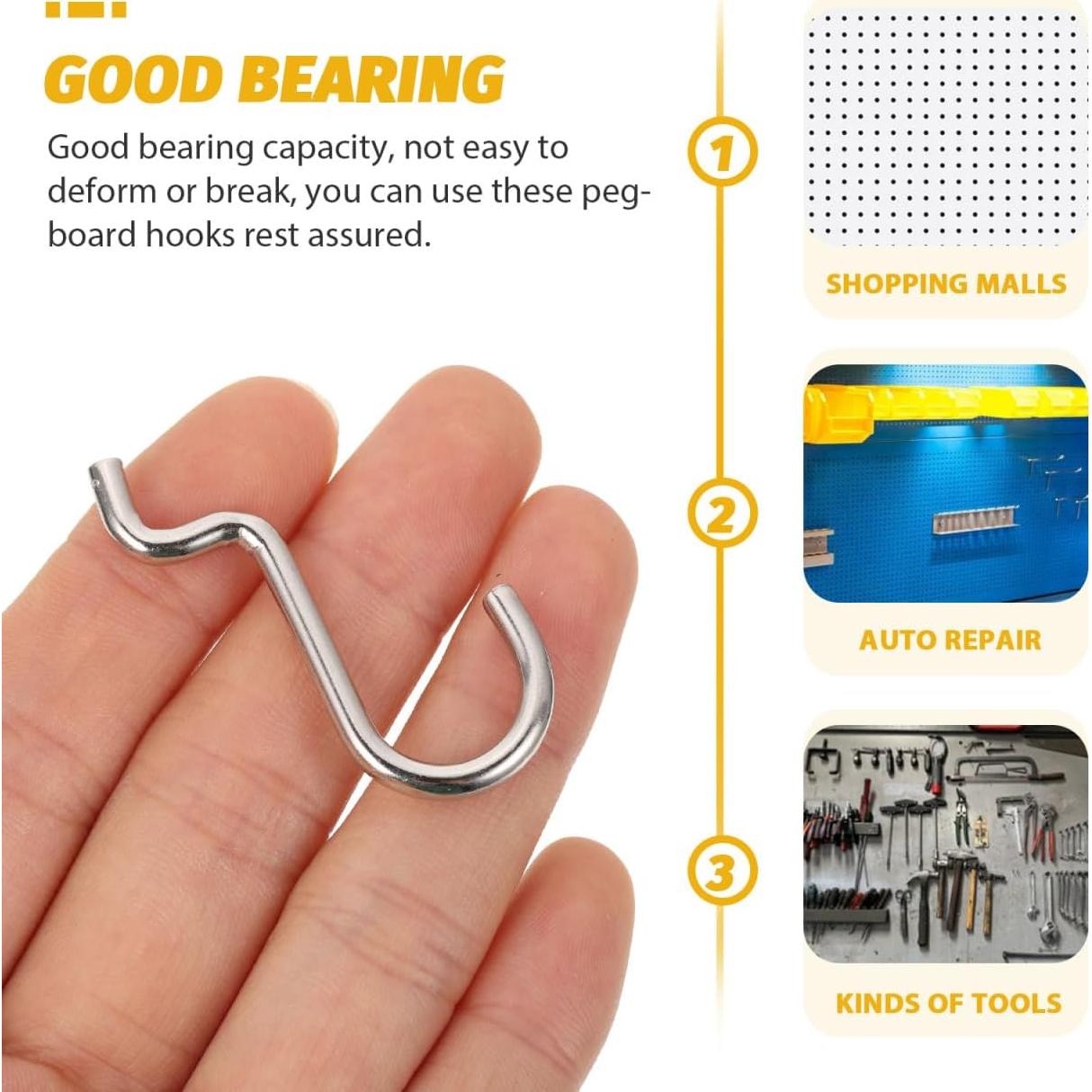 Ganchos en J de Metal Gadpiparty 20pcs para Tablero de Clavos