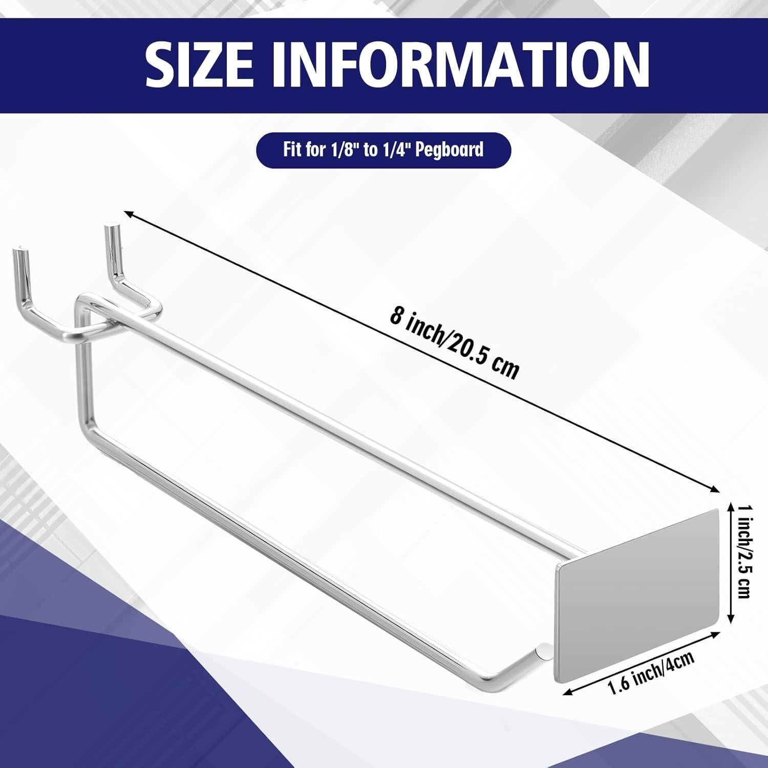 Paquete de 50 Ganchos para Tablero de Clavos Zonon 20.32cm