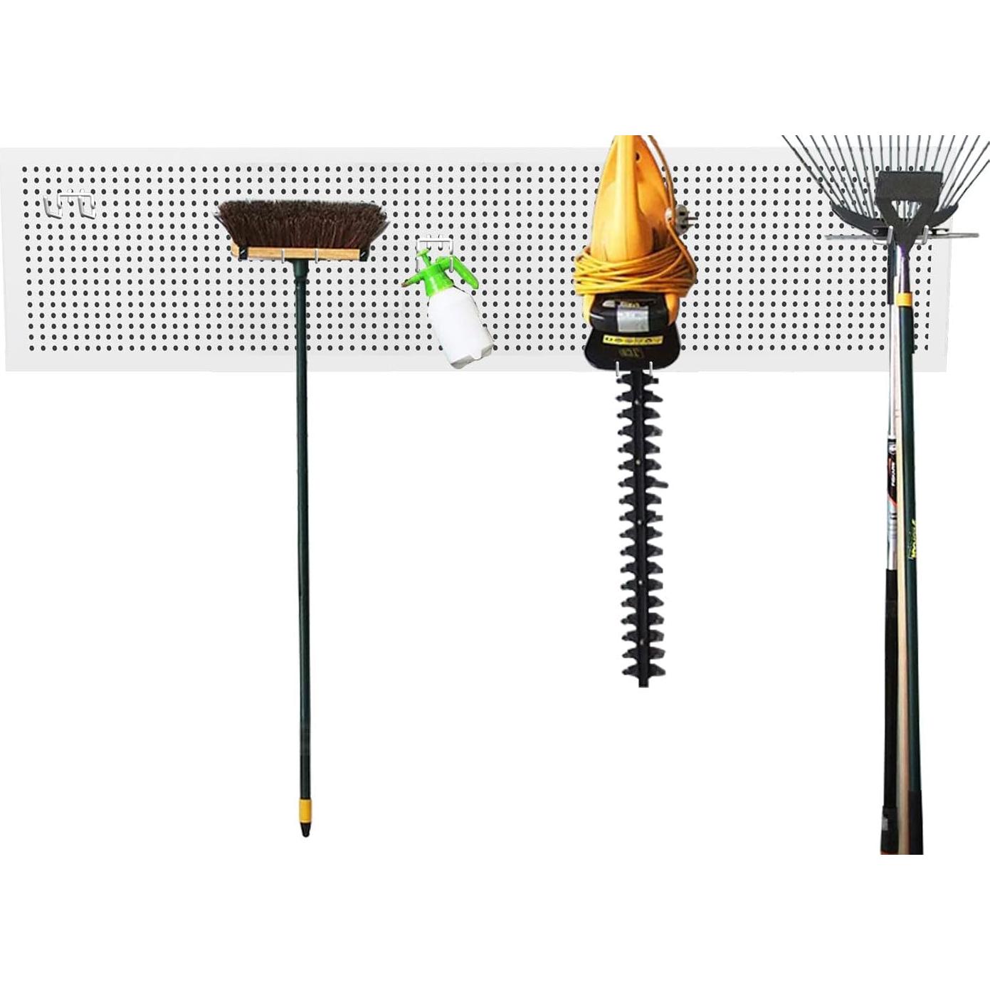 KINOMI 24 Pack Pegboard Hooks Heavy Duty Tool Hooks Peg Board Drill Holder Power Tool Holder Tool Hangers Peg Board Accessories and Hooks for Tools, Power Drills, Art and Craft Supplies etc (White)