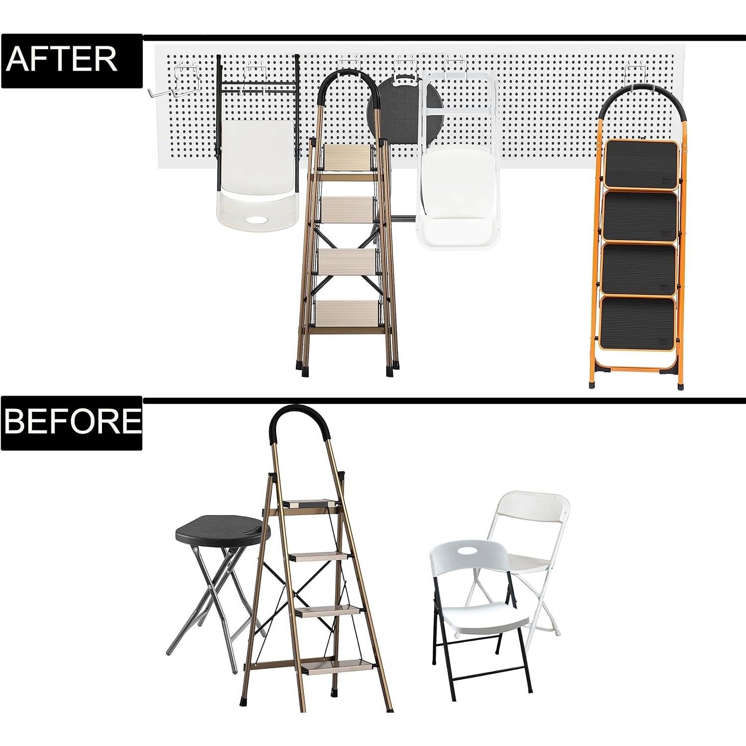 KINOMI 24 Pack Pegboard Hooks Heavy Duty Tool Hooks Peg Board Drill Holder Power Tool Holder Tool Hangers Peg Board Accessories and Hooks for Tools, Power Drills, Art and Craft Supplies etc (White)