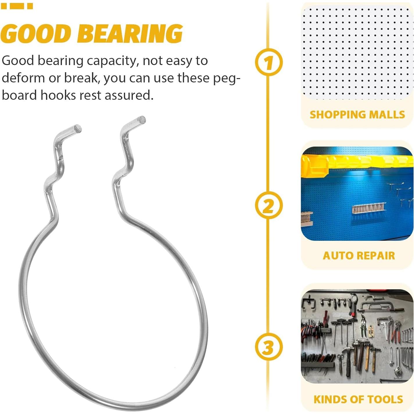 Ganchos en J Angoily 10 Piezas para Pegboard - Organizador de Cocina