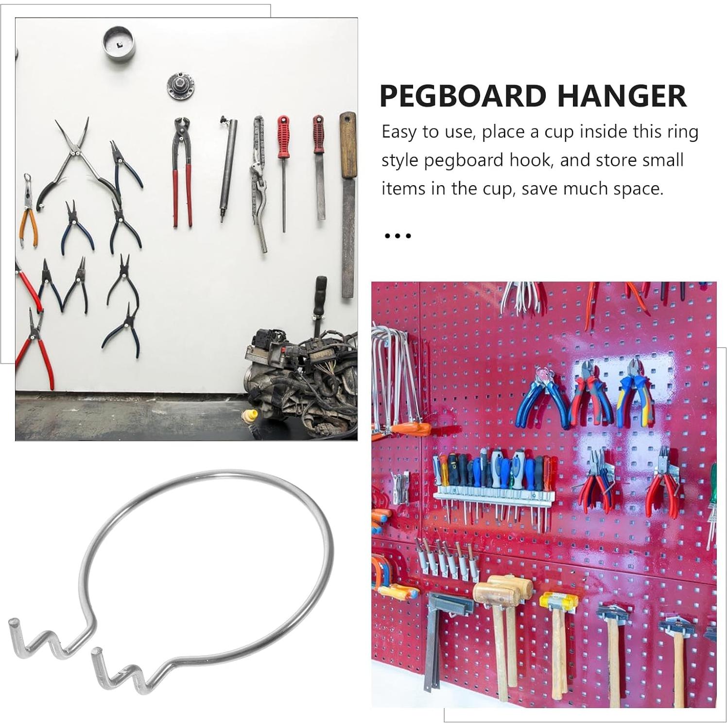 Ganchos en J Angoily 10 Piezas para Pegboard - Organizador de Cocina