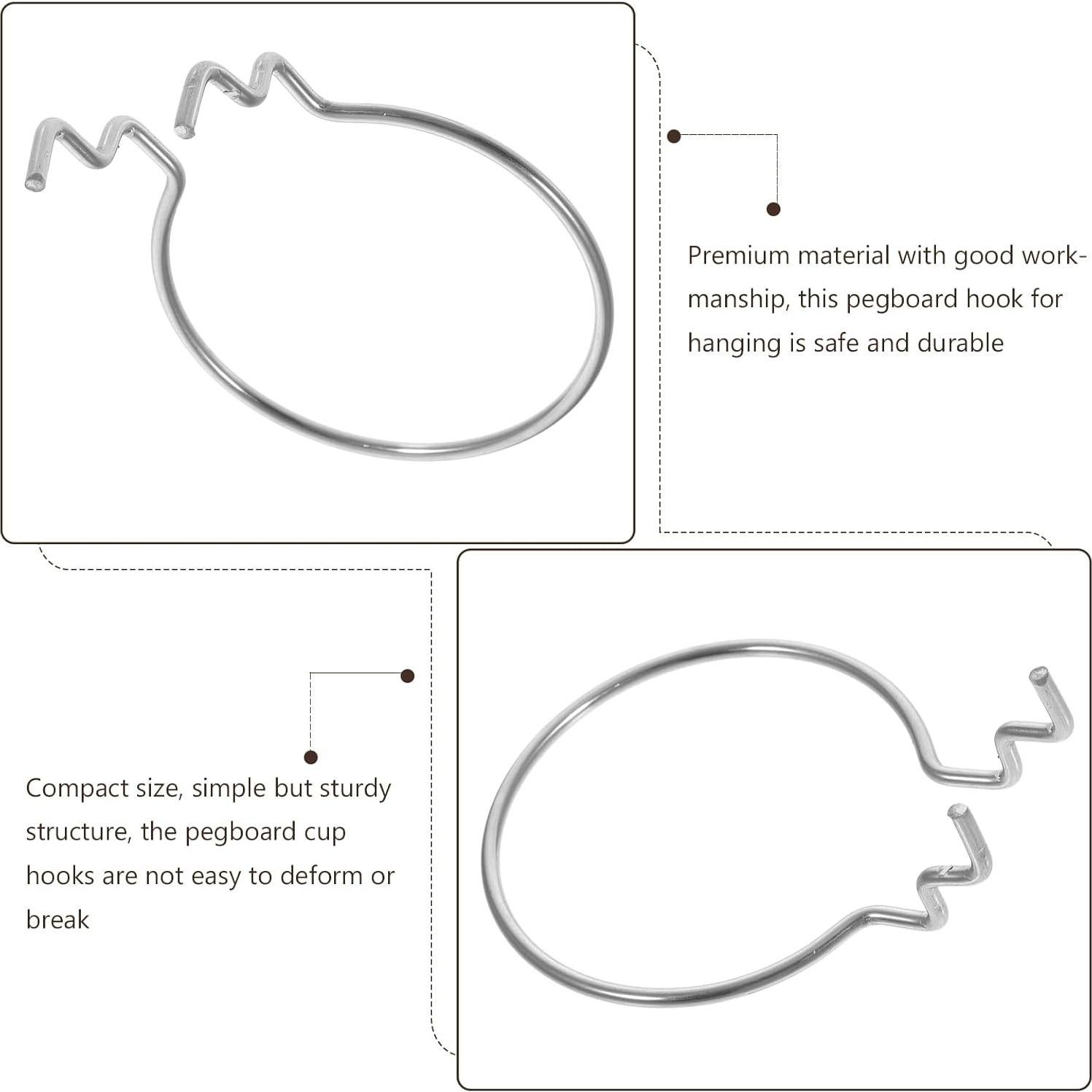 Ganchos en J Angoily 10 Piezas para Pegboard - Organizador de Cocina
