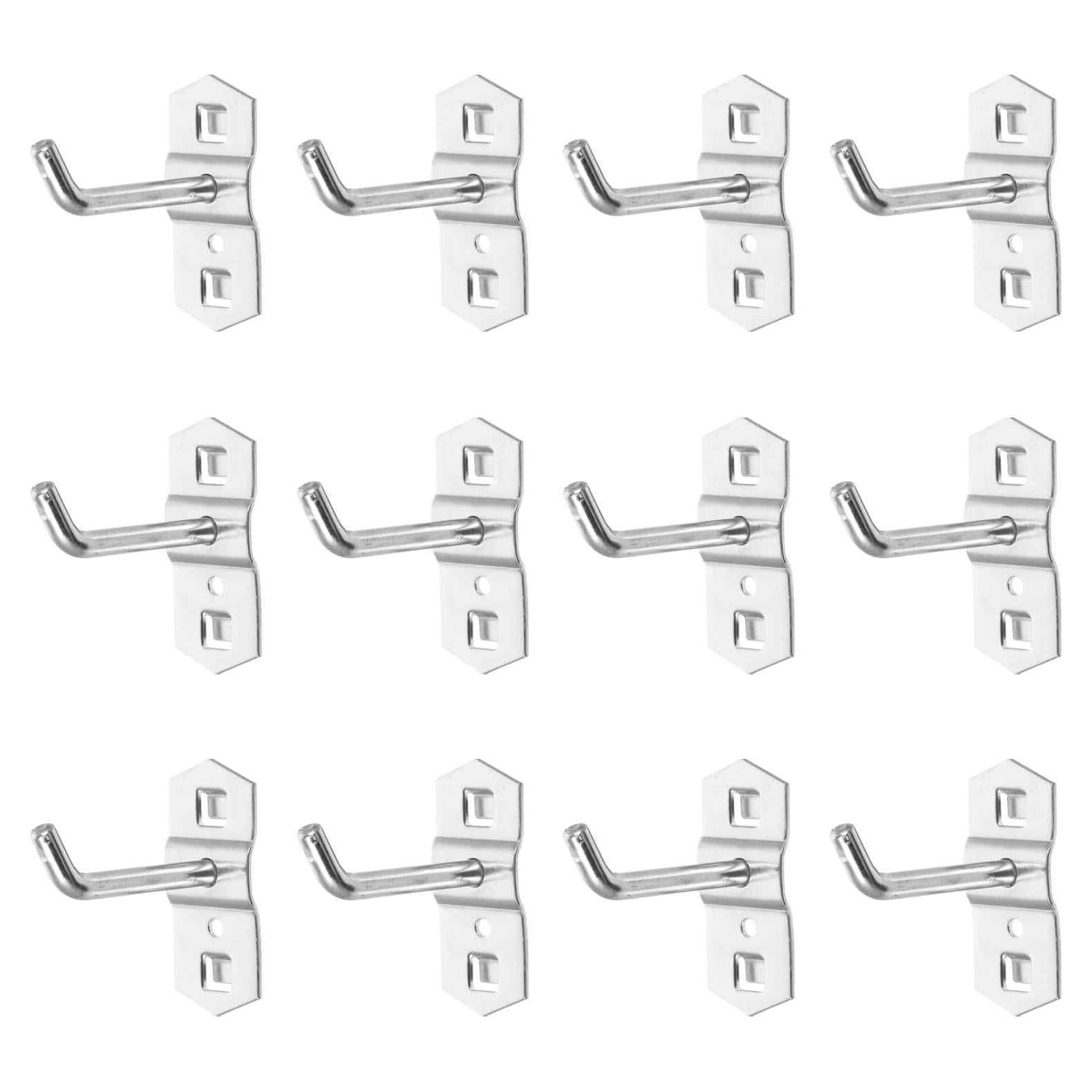 Ganchos de Pegboard Garneck 12 Pcs Alta Resistencia 5.8cm Plata