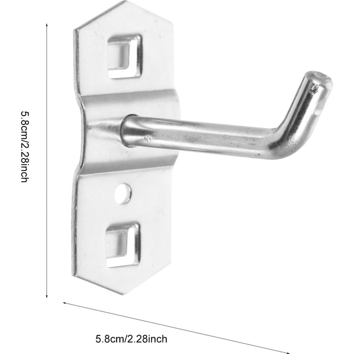 Ganchos de Pegboard Garneck 12 Pcs Alta Resistencia 5.8cm Plata