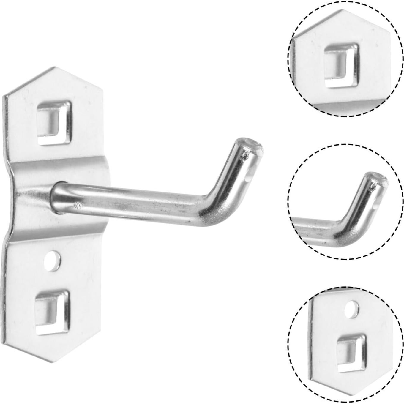 Ganchos de Pegboard Garneck 12 Pcs Alta Resistencia 5.8cm Plata