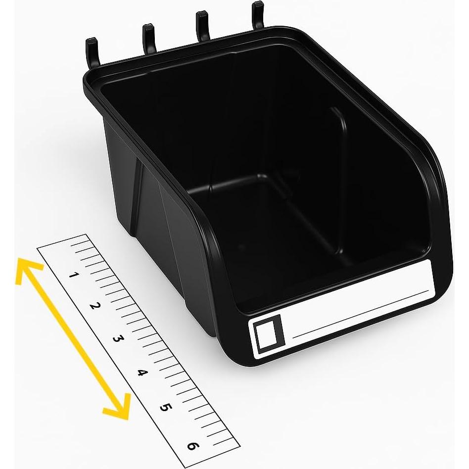 Bins de Tablero de Clavos WallPeg - 6 de 17.78 cm y 6 de 12.7 cm