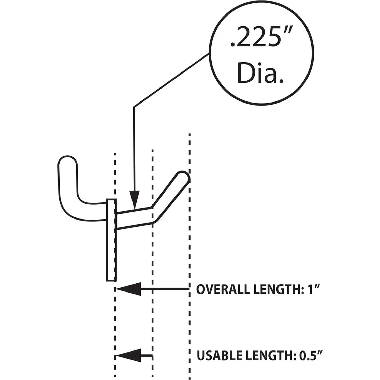 Gancho de Plástico Negro Azar Displays 1" Paquete de 50