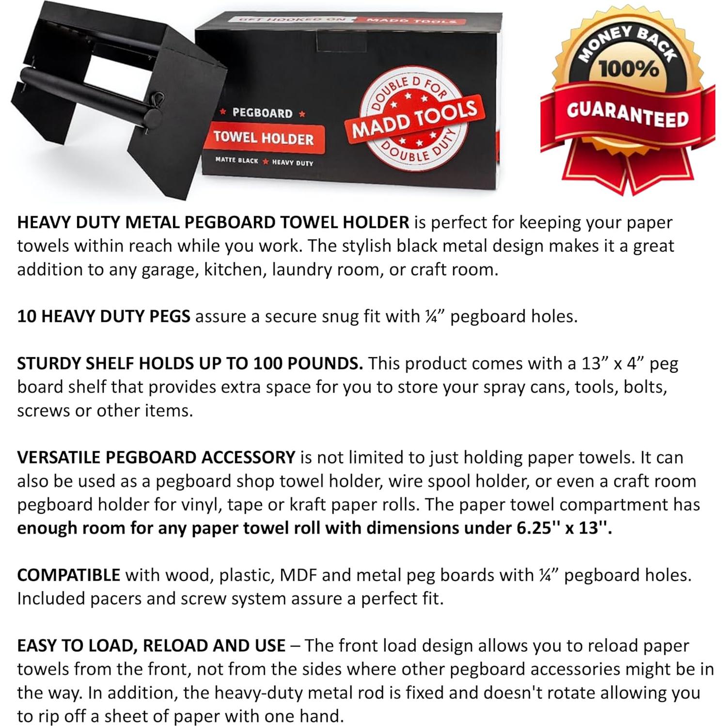 Soporte para Toallas de Papel MADD TOOLS con Estante 33x10cm